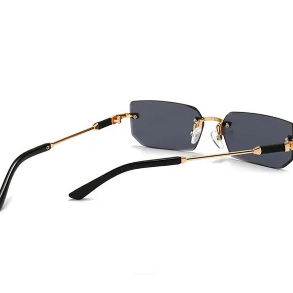 Rimless Sunglasses Rectangle Fashion Popular Women Men Shades Small Square Sun G - Picture 5 of 6